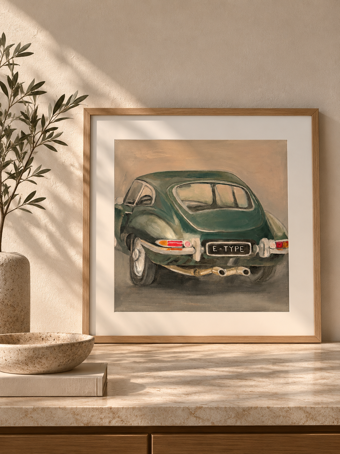 Jaguar E-Type — Rear View - Fine Art Print